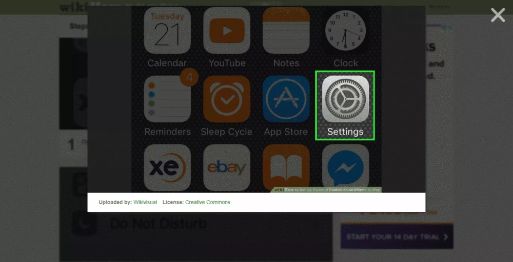 iPhone settings icon